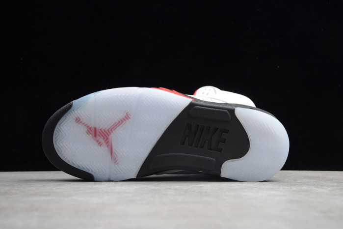 Air Jordan 5 Fire Red 2020 Silver Tongue DA1911-102