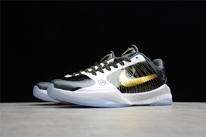 NIKE KOBE V PROTRO BLACK WHITE GOLD CD0824-127