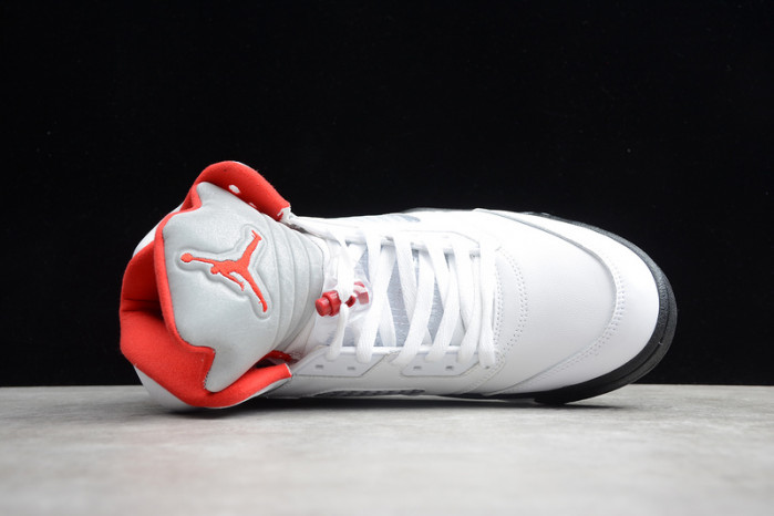 Air Jordan 5 Fire Red 2020 Silver Tongue DA1911-102