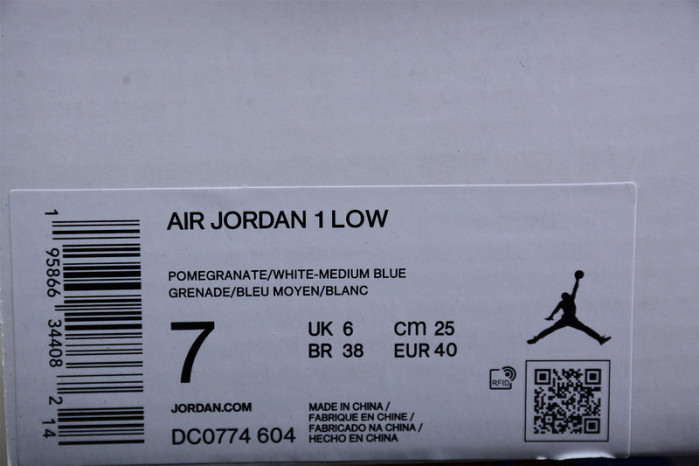 Jordan 1 Low Pomegranate Medium Blue (W) DC0774-604