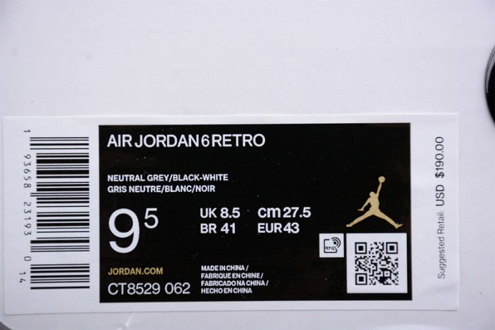 AIR JORDAN 6 “HARE” CT8529-062