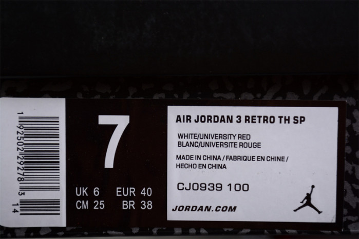 Jordan 3 Retro Tinker White University Red CJ0939-100