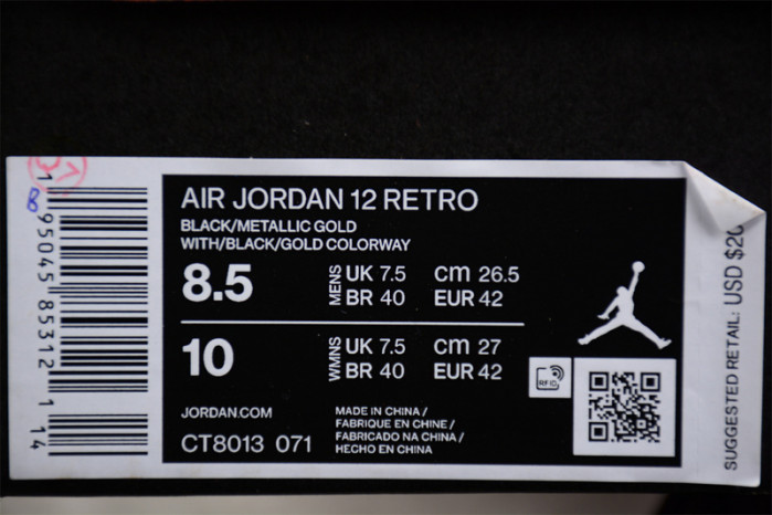 Air Jordan 12 “Black Taxi” CT8013-071
