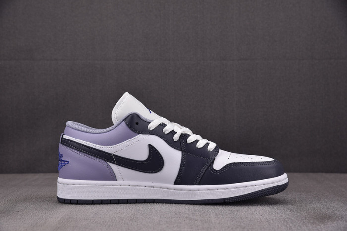 Air Jordan 1 Low White/Dark Blue Grey/Purple 553558-145