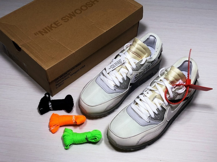 OFW x Nike Air Max 90 Sail Muslin Virgil Abloh AA7293-100