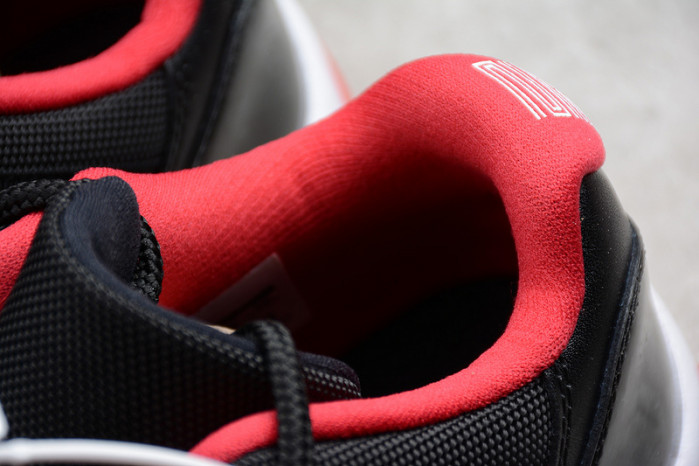 AIR JORDAN 11 RETRO LOW "BRED" BLACK/ RED mens 528895-012