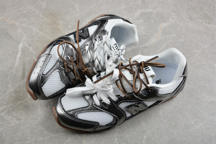 New Balance X Miu Miu 530 SL metallic leather and mesh sneakers NBMM0312