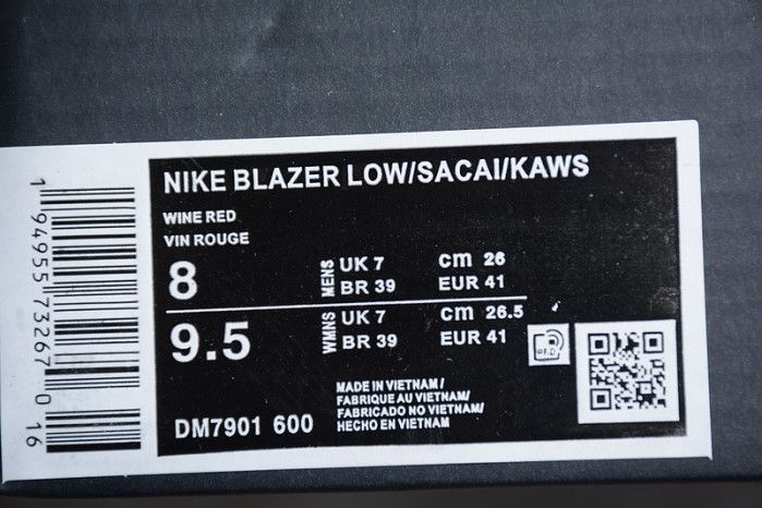 KAWS x sacai x Blazer Low