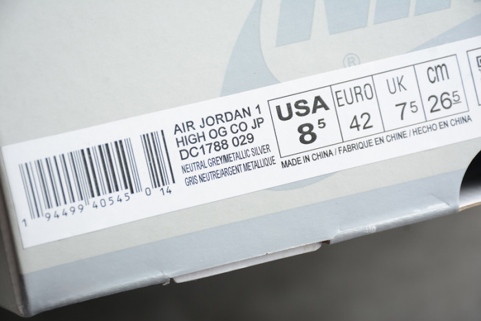 Air Jordan 1 Japan Neutral Grey Metallic Silver DC1788-029