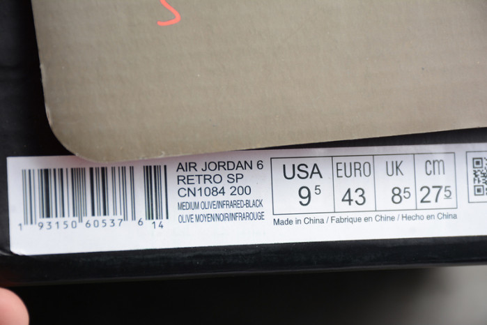 Travis Scott Air Jordan 6 Medium Olive Cactus Jack CN1084-200