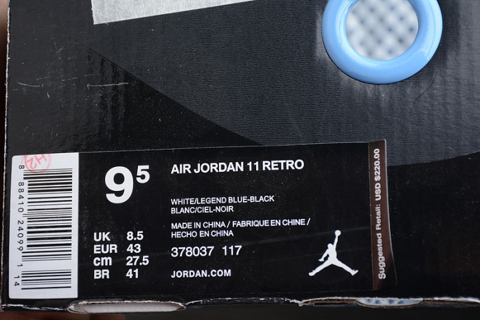 Air Jordan 11 "Legend Blue“ 378037-117