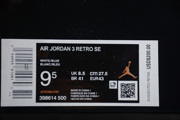 Air Jordan AJ3 Retro 398614-500