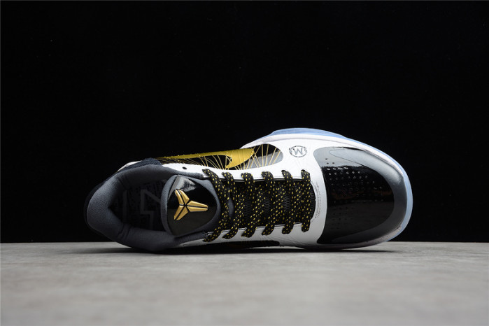 NIKE KOBE V PROTRO BLACK WHITE GOLD CD0824-127