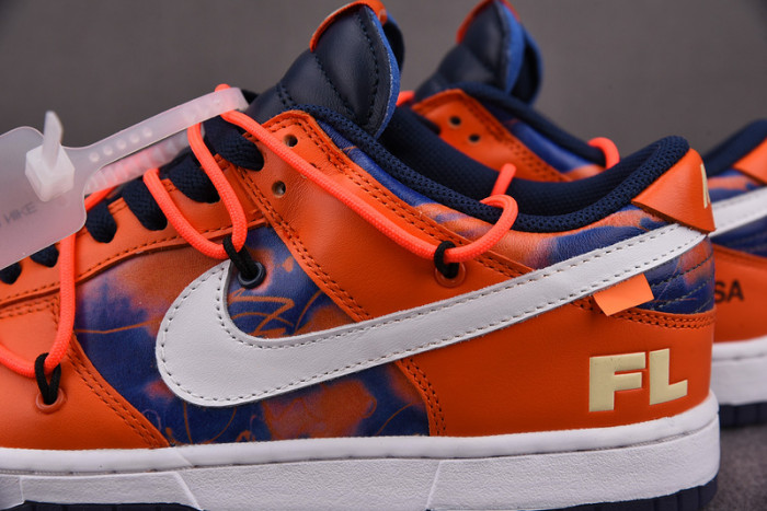 OFW x Nike SB Dunk Low Orange Perple White Shoes CT0856-801