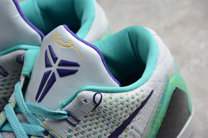 NIKE KOBE 9 GREY GREEN PURPLE 630487-005