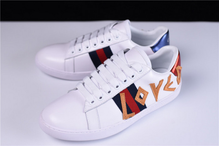 G*u*i ace embroidered low-top sneaker with loved womens 497090 dope0 9095