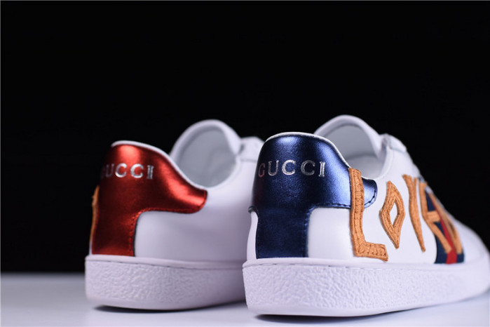 G*u*i ace embroidered low-top sneaker with loved womens 497090 dope0 9095