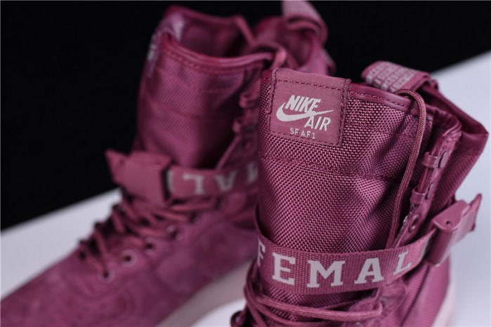 NIKE SF AIR FORCE 1 ONE FIF VINTAGE WINE PARTICLE ROSE AJ1700-600